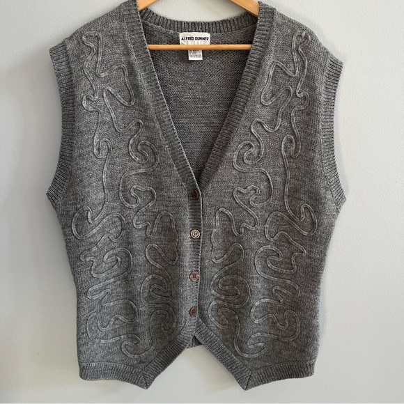 Alfred Dunner Women's Vintage Wool Blend Sweater Vest Size Medium Neutral - Picture 1 of 6